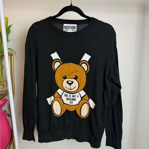 Moschino Couture Teddy Bear Intarsia Knit Sweater